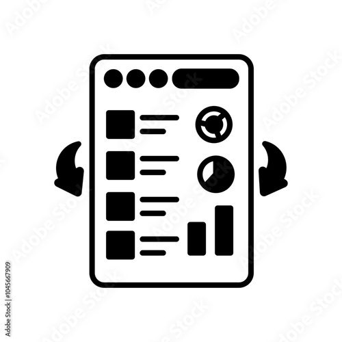 Continuous Data Glyph Icon, Vector illustration