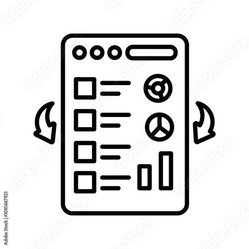 Continuous Data Outline Icon, Vector illustration