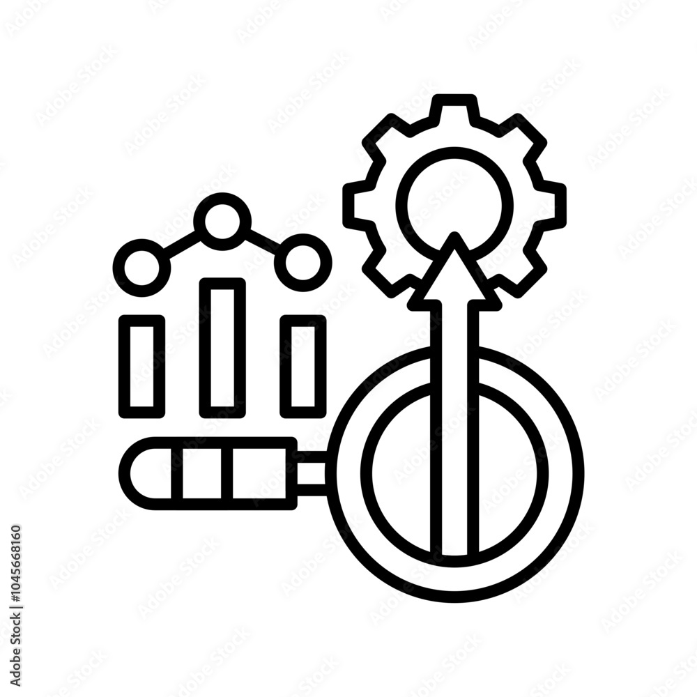 Data Growth Outline Icon, Vector illustration Data Growth Outline Icon, Vector illustration