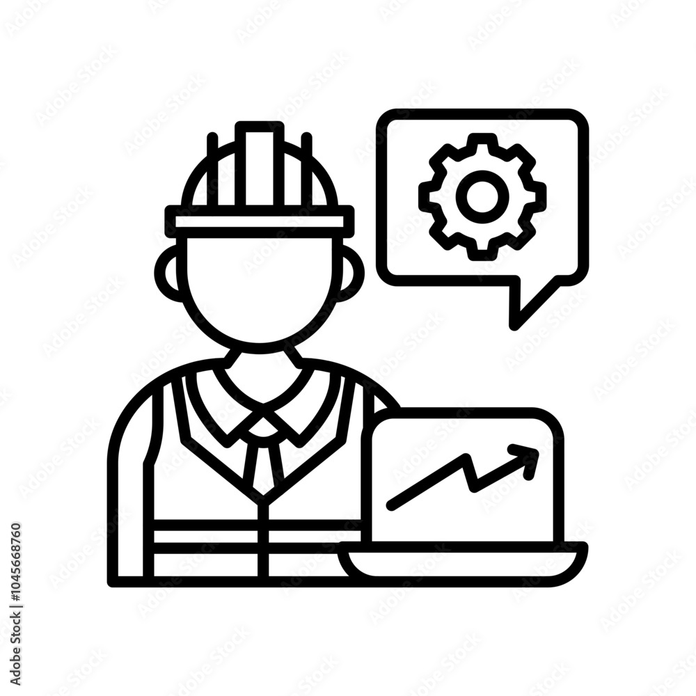 Data Engineer Outline Icon, Vector illustration Data Engineer Outline Icon, Vector illustration