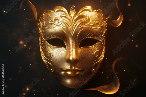  golden venetian mask for night party club PNG