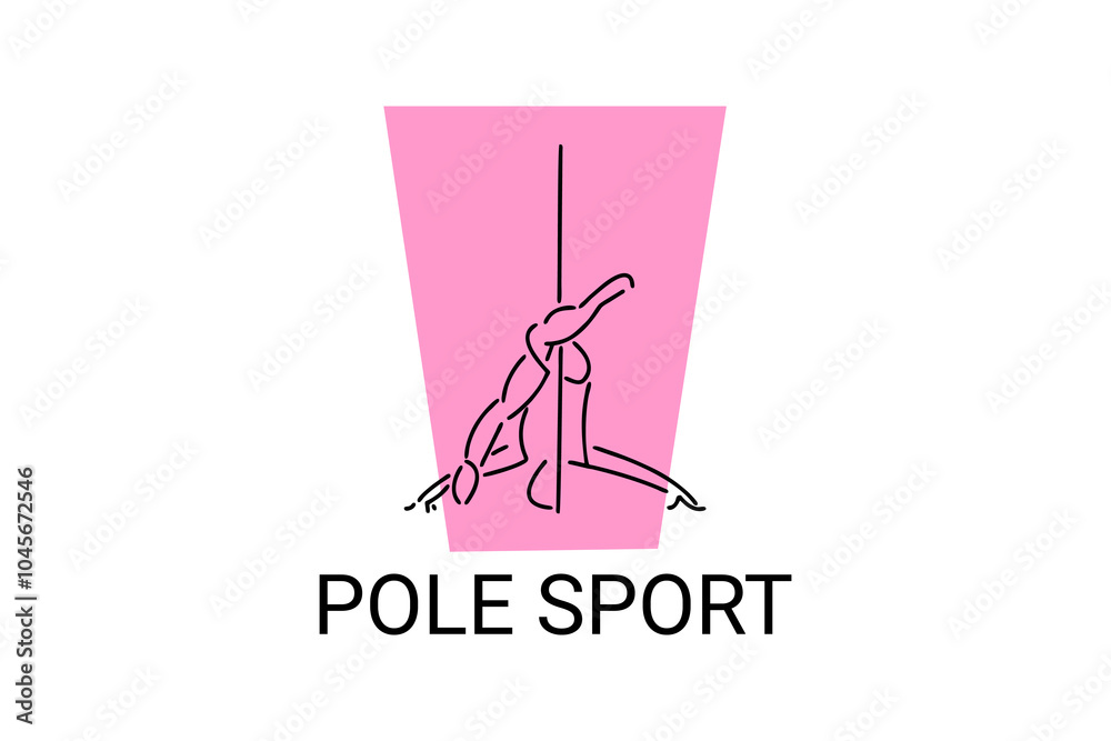 pole sport vector line icon. practice pole dancing. sport pictogram, vector illustration. pole sport vector line icon. practice pole dancing. sport pictogram, vector illustration.