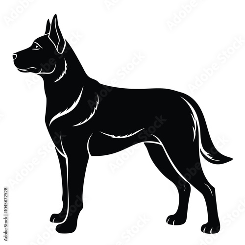 create a dog silhouette vector with a white background