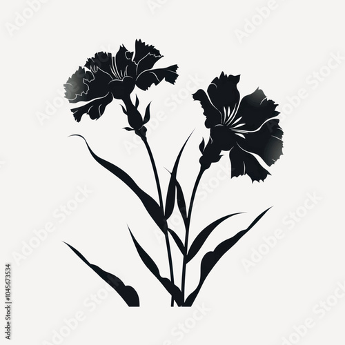 Elegant black floral silhouette art