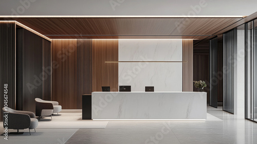 Sleek and Minimalist Reception Area Modern Work