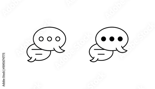 Chat Bubbles icon design with white background stock illustration
