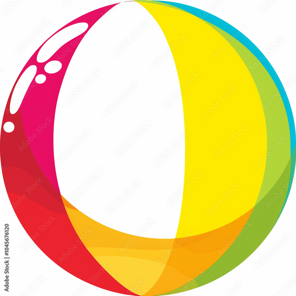 A colorful beach ball with a white background A colorful beach ball with a white background