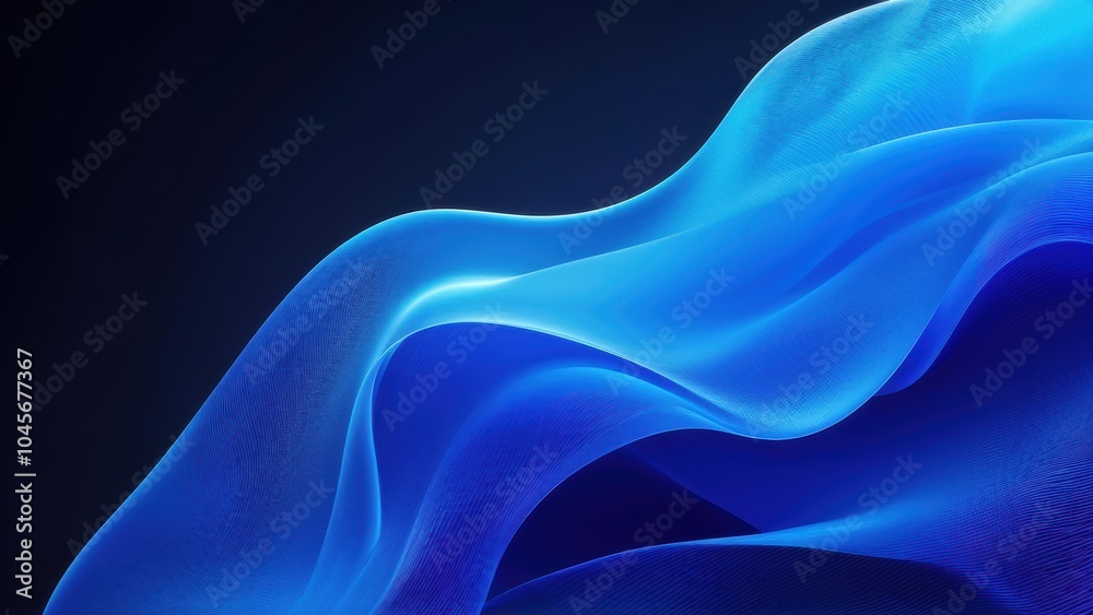 Obraz premium A smooth, flowing abstract design in vibrant blue hues.