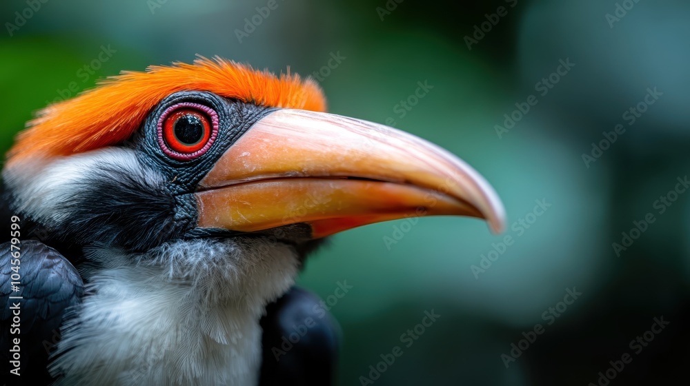 A striking close-up of a vividly colored bird, showcasing its bright orange and black plumage, set against a blurred natural background, capturing vivid detail. A striking close-up of a vividly colored bird, showcasing its bright orange and black plumage, set against a blurred natural background, capturing vivid detail.