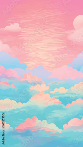 Vibrant pastel sky clouds