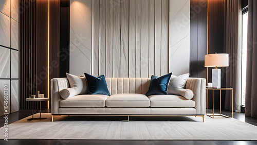 luxury sofa chic room features modern design stone textured paneling unique sofa musty smell