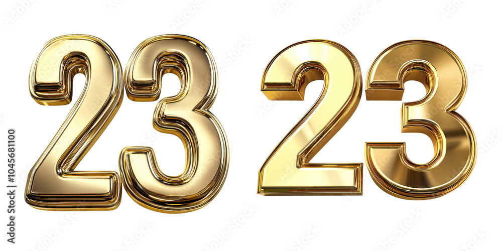 Gold Number 23 in 3D Gold Number 23 in 3D