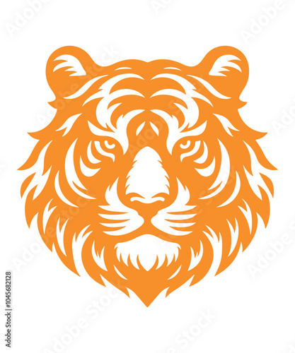 Tiger face silhouette black and white page