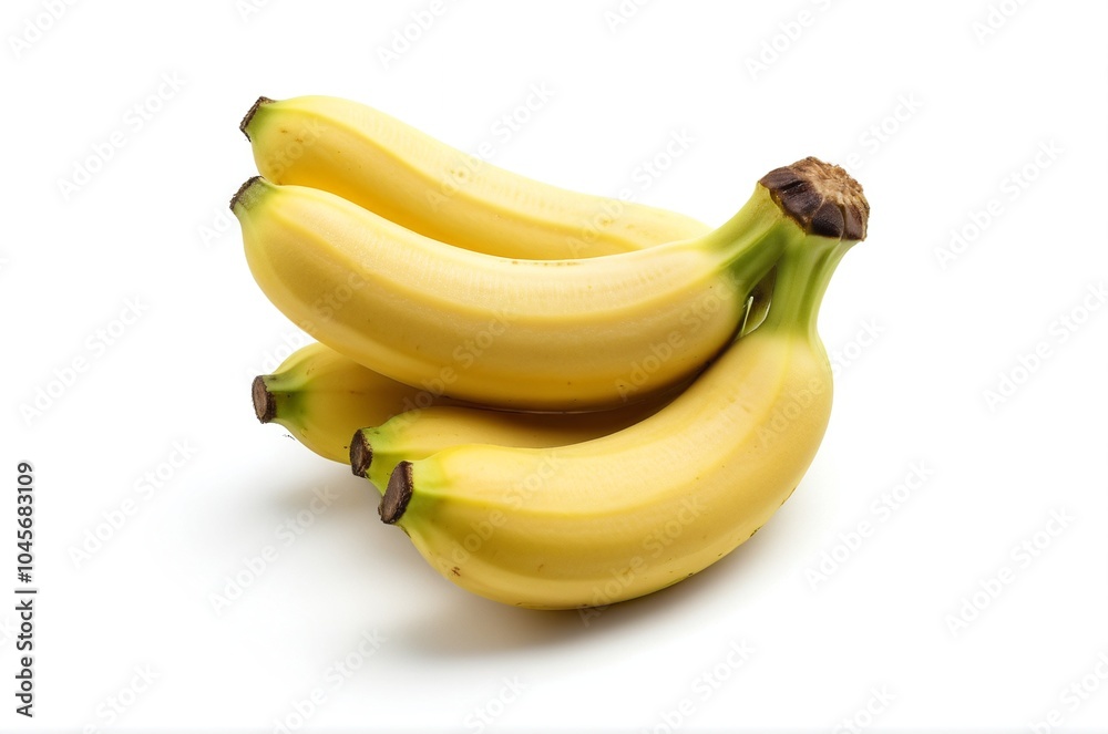 Close-up of Fresh Dwarf Ladyfinger Bananas Isolated in White Close-up of Fresh Dwarf Ladyfinger Bananas Isolated in White