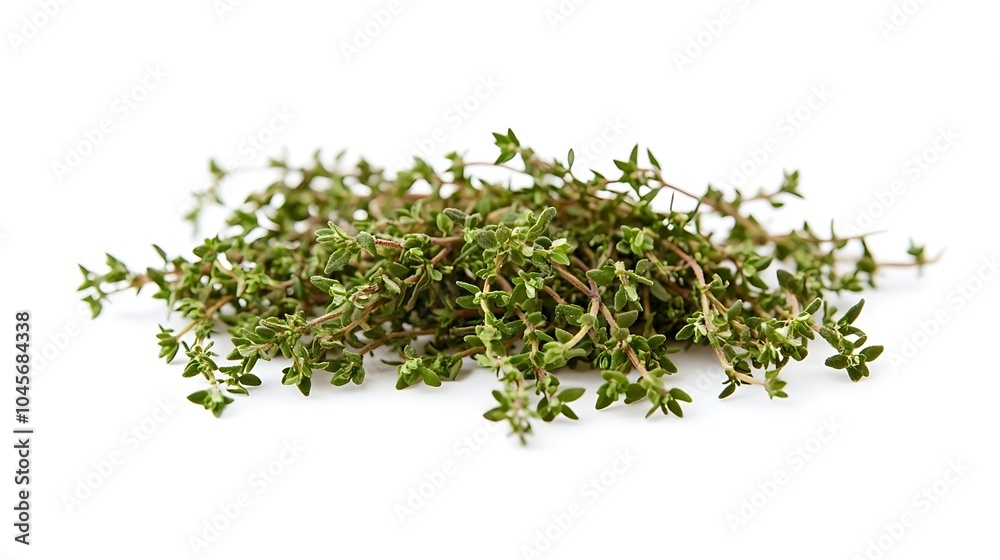 Fresh Thyme Sprigs Isolated on White Background Fresh Thyme Sprigs Isolated on White Background