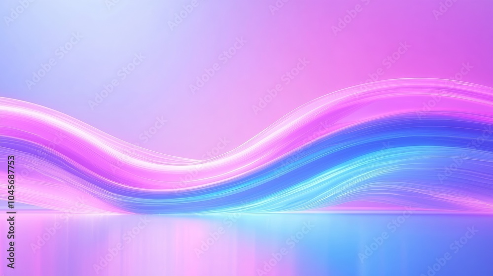 Minimalistic neon wave, frame border, futuristic style with a little fog