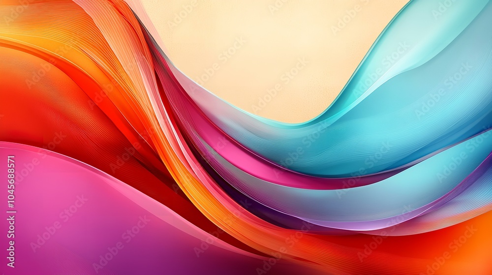 Fototapeta premium Abstract colourful waves background, business concept minimalism copy space 