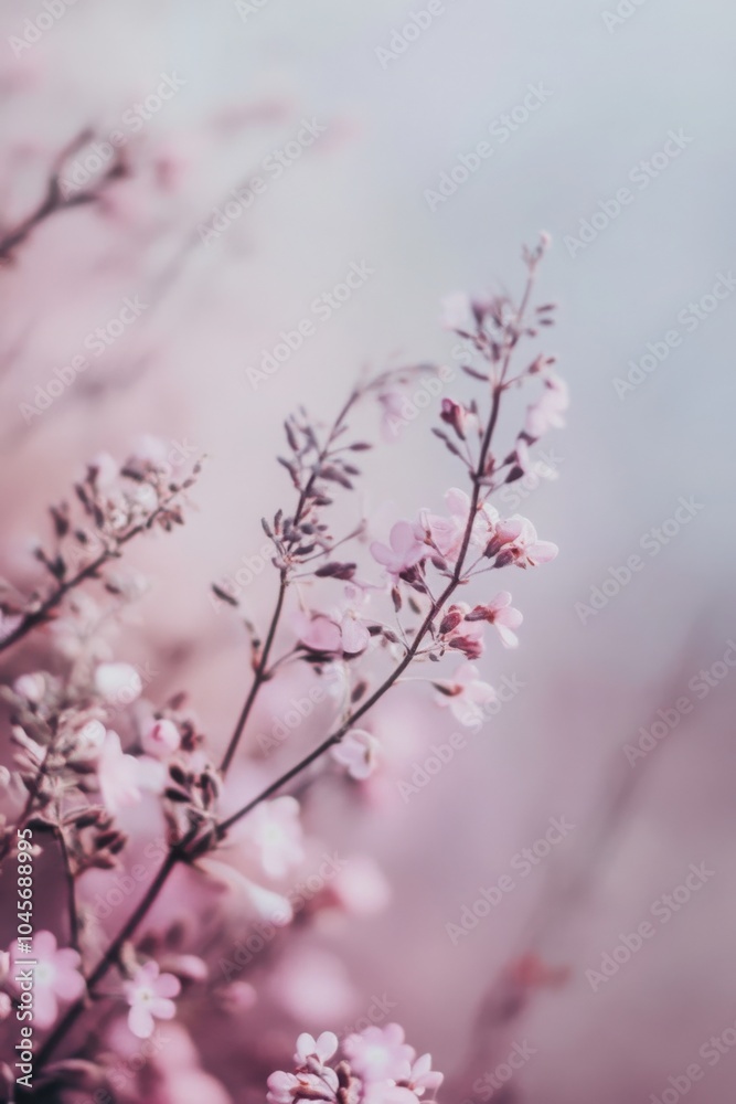 Soft pink blossoms in springtime sunlight: a dreamy floral scene Soft pink blossoms in springtime sunlight: a dreamy floral scene