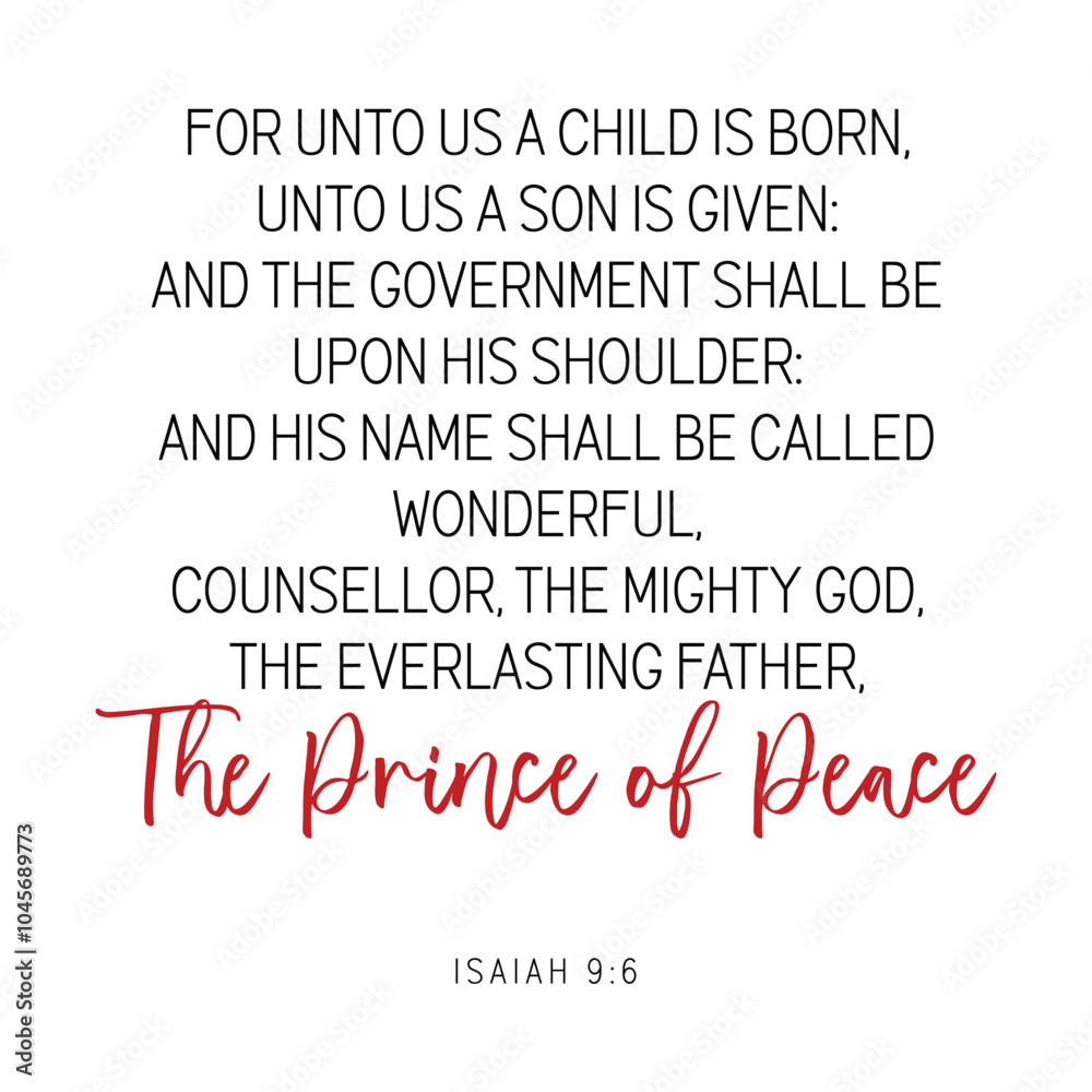 Fototapeta premium Christmas verse, Christmas holiday vector, Bible verse text vector, Printable scripture text, Bible text art vector