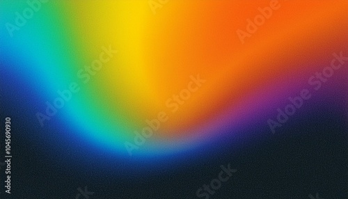 Grainy, vibrant gradient background with glowing abstract shapes in yellow, green, orange, and blue.
