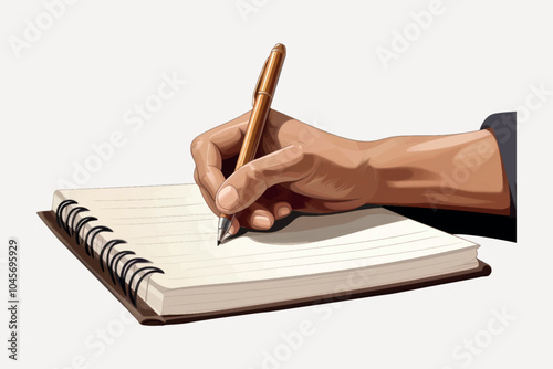 Hand writing in notebook