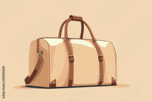 Stylish beige travel duffel bag