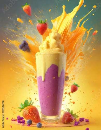 fruit smoothie in a glass