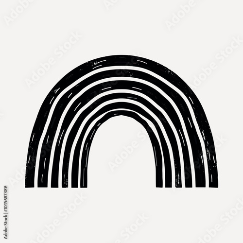 Minimalist black rainbow illustration