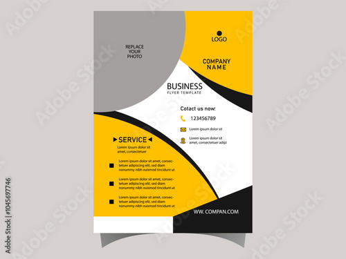 Professional business flyer template. A4 size, fully editable. Easy to customize. photo