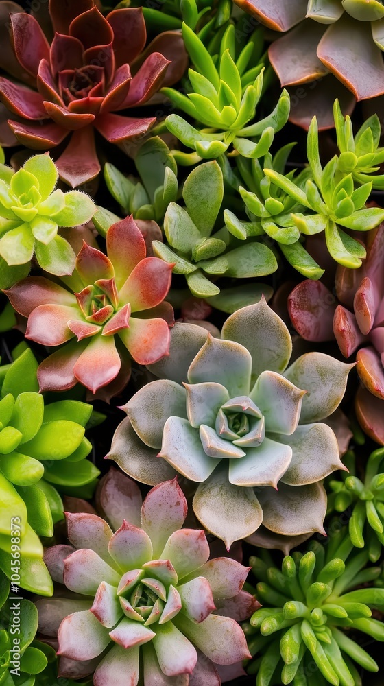 Succulent plants in various colors and textures, lush and vibrant arrangement. Succulent plants in various colors and textures, lush and vibrant arrangement.