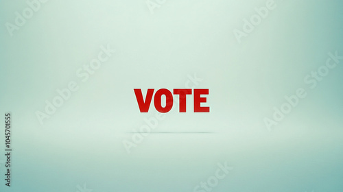 word "VOTE" centered on a plain background. The minimalistic design emphasizes the importance of voting, conveying a sense of civic duty, unity, and democratic responsibility