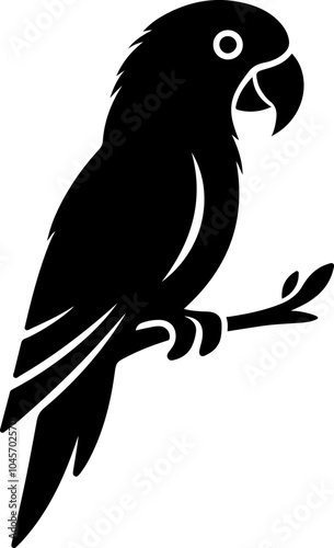 Premium Parrot Silhouette Vector Perfect for Logos, Graphics, and Illustrations