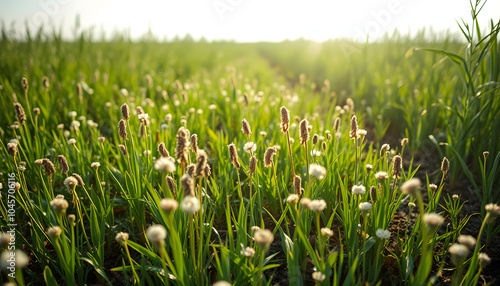 Researching recultivated field isolated with white highlights, png photo