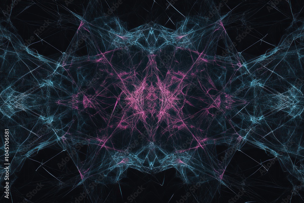 abstract geometric tech pattern from symmetrical lines and dots abstract geometric tech pattern from symmetrical lines and dots