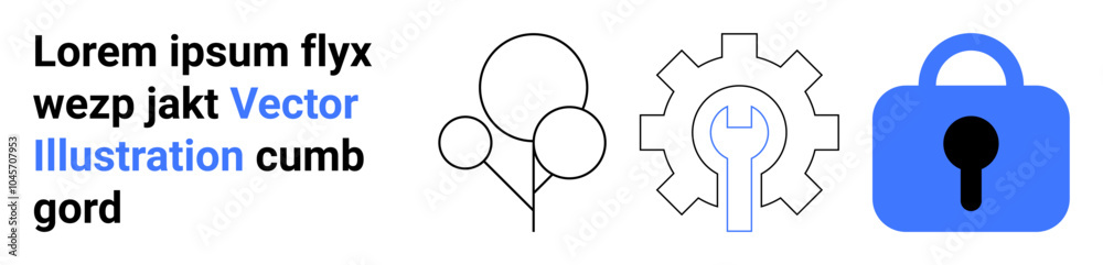 Text elements on the left, abstract shapes in the middle, and a blue padlock on the right. Ideal for technology, security, software, digital solutions, online platforms. Banner for landing page Text elements on the left, abstract shapes in the middle, and a blue padlock on the right. Ideal for technology, security, software, digital solutions, online platforms. Banner for landing page