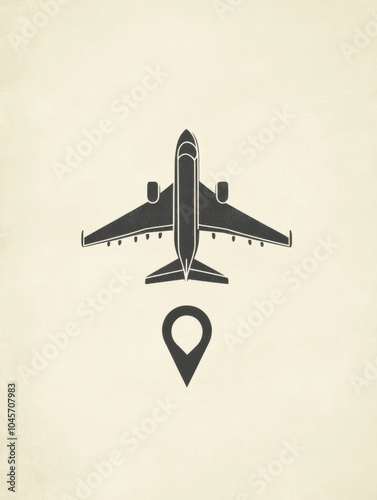 An airplane icon flies toward a map pin, highlighting the theme of exploring new travel destinations and adventures ahead. Generative AI photo