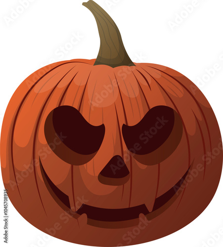 Halloween pumpkins with smiling faces and hearts, ready for festive fall decorations, party invitations and seasonal designs. illustration of cute