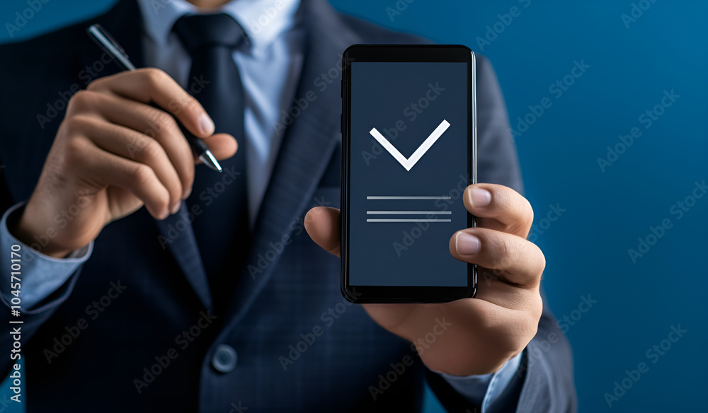 A Businessman Pondering a Question on a Digital Tablet A Businessman Pondering a Question on a Digital Tablet