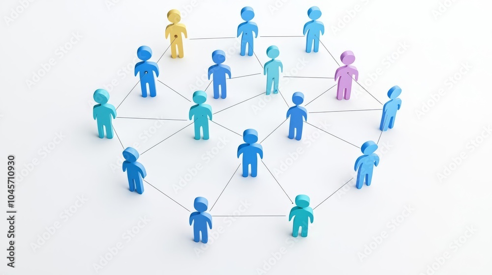 Illustration of a diverse network of connections among colorful figures, symbolizing collaboration and communication in a community. Illustration of a diverse network of connections among colorful figures, symbolizing collaboration and communication in a community.