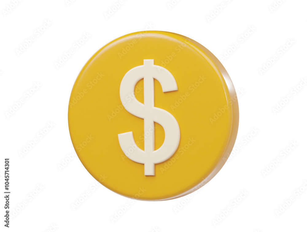 Dollar icon 3d render illustration Dollar icon 3d render illustration
