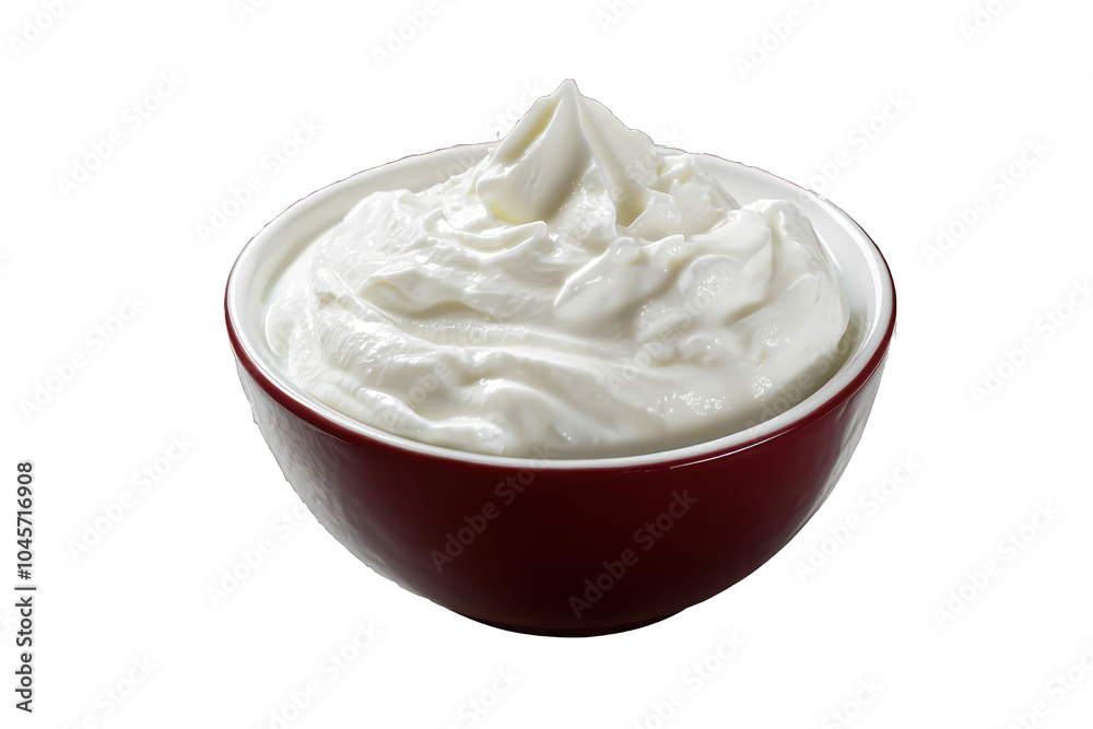 Bowl of fresh Greek yogurt, elegantly isolated for clear viewing on a transparent background. Bowl of fresh Greek yogurt, elegantly isolated for clear viewing on a transparent background.