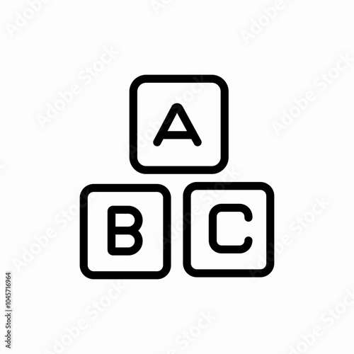ABC blocks child education icon sign vector