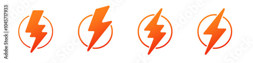 Iconic Power Energy Thunderbolt and Flash Vector Art