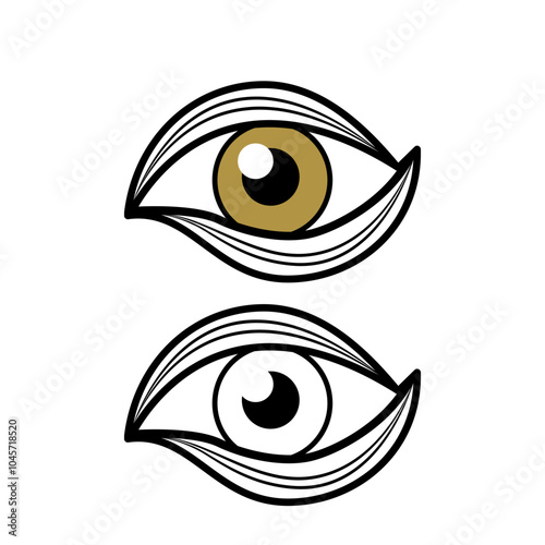Eye logo in linear style for optometric clinic. Flat vector illustration on white background