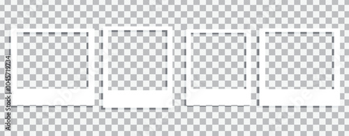 set of Realistic polaroid photo template. Empty photo frame mock up .vector eps10