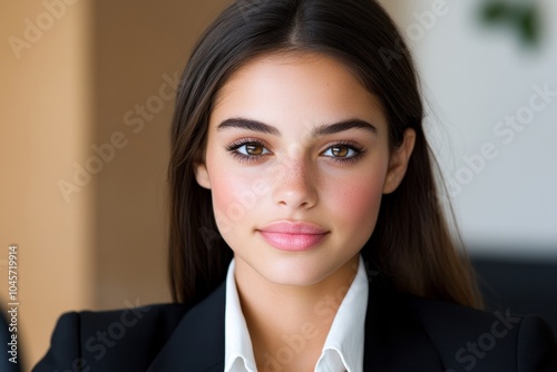 A person facing gender discrimination in a job interview, with subtle biases in the interviewers' expressions and body language