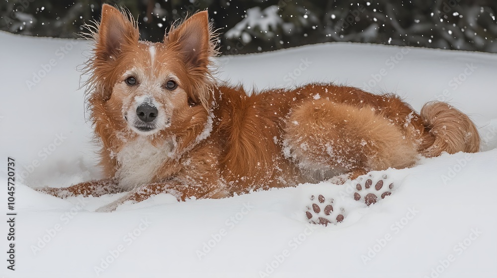 Doggy Snow Angel : “2025”. A Jack Russell Terrier lying in freshly fallen snow, paw prints forming an angel shape. Winter wonderland vibes. Copy space beside the dog. Doggy Snow Angel : “2025”. A Jack Russell Terrier lying in freshly fallen snow, paw prints forming an angel shape. Winter wonderland vibes. Copy space beside the dog.