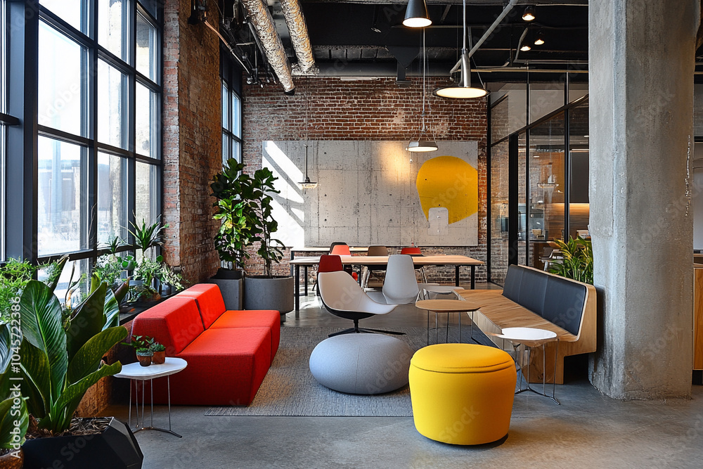Tech-Driven Office with Ergonomic Furniture Tech-Driven Office with Ergonomic Furniture