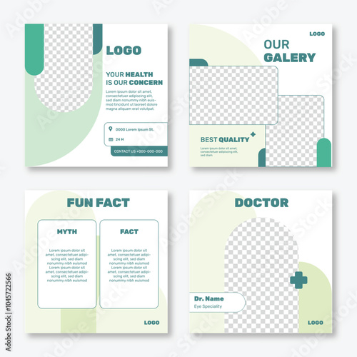 Medical Social Media Template Design Set