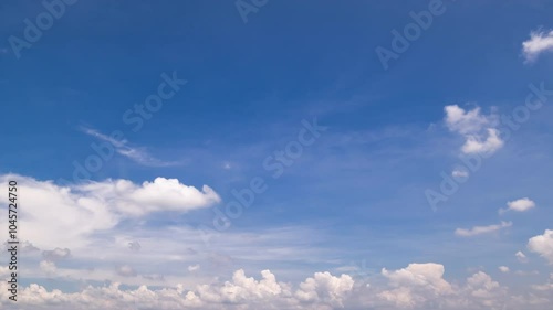 Captivating timelapse stock video of clear blue skies,Panoramic view of clear blue sky and clouds, Blue sky background with tiny clouds. White fluffy clouds in the blue sky.
